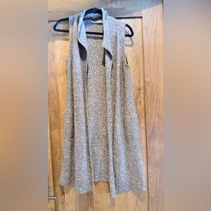 Athleta Gray Open-Front Sweater Vest